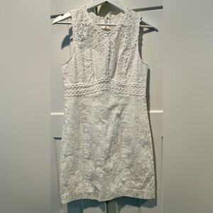 Lilly Pulitzer LEIGH Stretch Shift Dress. Resort White-Seacret Island Print-Sz 2